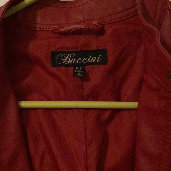 Red Baccini leather jacket. Women’s size small - Picture 2 of 3